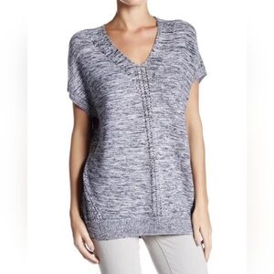 Vince Cap-Sleeve V-Neck Sweater Top